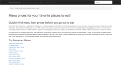 Desktop Screenshot of menu-prices.net