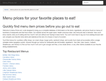 Tablet Screenshot of menu-prices.net